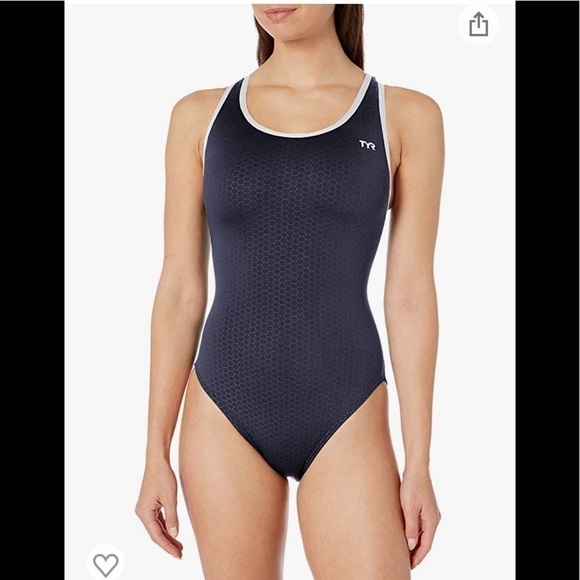 - TYR Hexa Maxfit  one piece swimsuit size 22 NWT Navy White - Picture 1 of 7